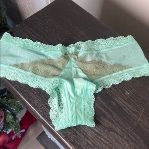 Victoria’s Secret Cheeky Lace Open Bottom Panties Size L